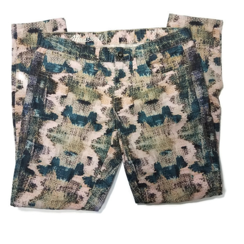 Madewell Skinny Jeans Pants Snake Print Ankle 27
